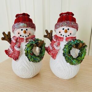 SALE-Festive Snowman Figurines Set of 2